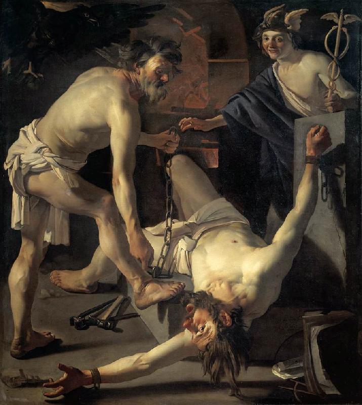 BABUREN, Dirck van Prometheus Being Chained by Vulcan